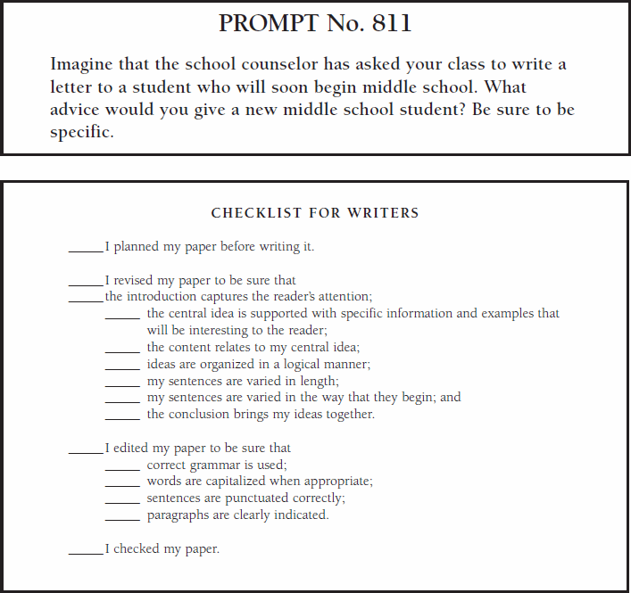 2000 Grade 8 Writing Prompt